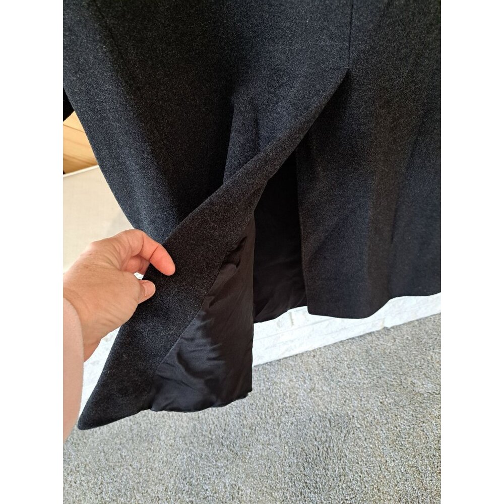 Ralph Lauren Chaps Charcoal Gray Wool Cashmere Overcoat Lined Button Men's 44S - Picture 6 of 14